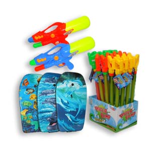 מכירת מוצרי קיץ בסיטונאות רובי מים, תותחי מים, משחקי חוץ, משחקים לבריכה וכדורים